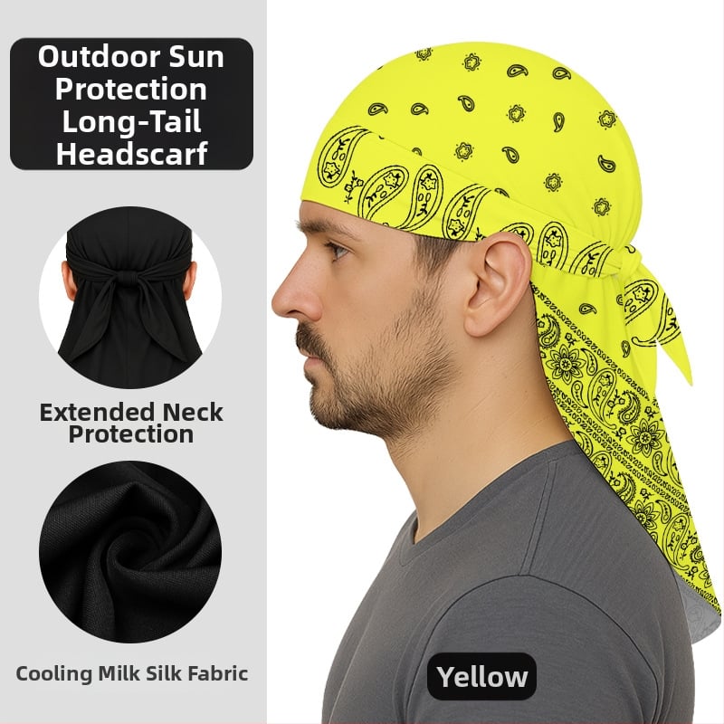 Kültéri gyorsan száradó kerékpáros turbánkalap pánttal, sisakkal kompatibilis, poliészter, kaszu virágos minta, uniszex