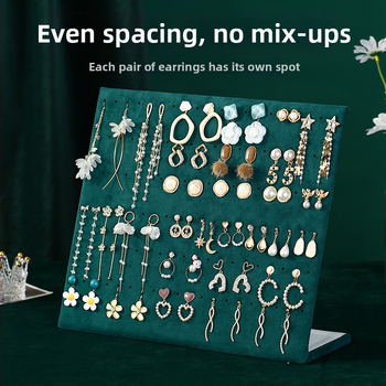 Držiak na náušnice - stolový šperkovník z flanelu, viacúčelový a prenosný, 1-vrstvové úložisko