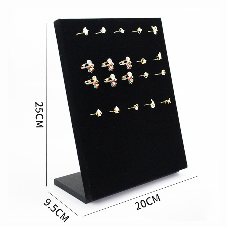 Držiak na náušnice - stolový šperkovník z flanelu, viacúčelový a prenosný, 1-vrstvové úložisko