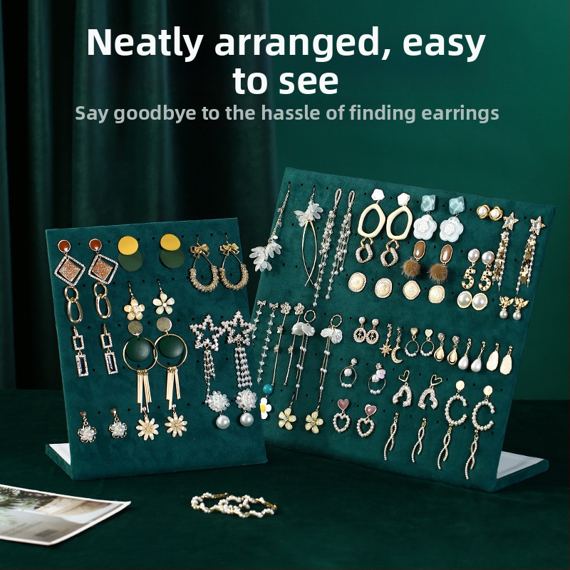 Držiak na náušnice - stolový šperkovník z flanelu, viacúčelový a prenosný, 1-vrstvové úložisko