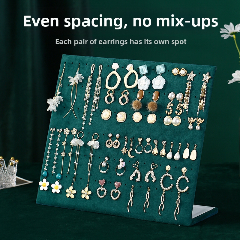 Držiak na náušnice - stolový šperkovník z flanelu, viacúčelový a prenosný, 1-vrstvové úložisko