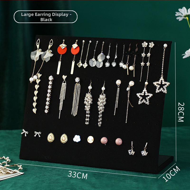 Držiak na náušnice - stolový šperkovník z flanelu, viacúčelový a prenosný, 1-vrstvové úložisko