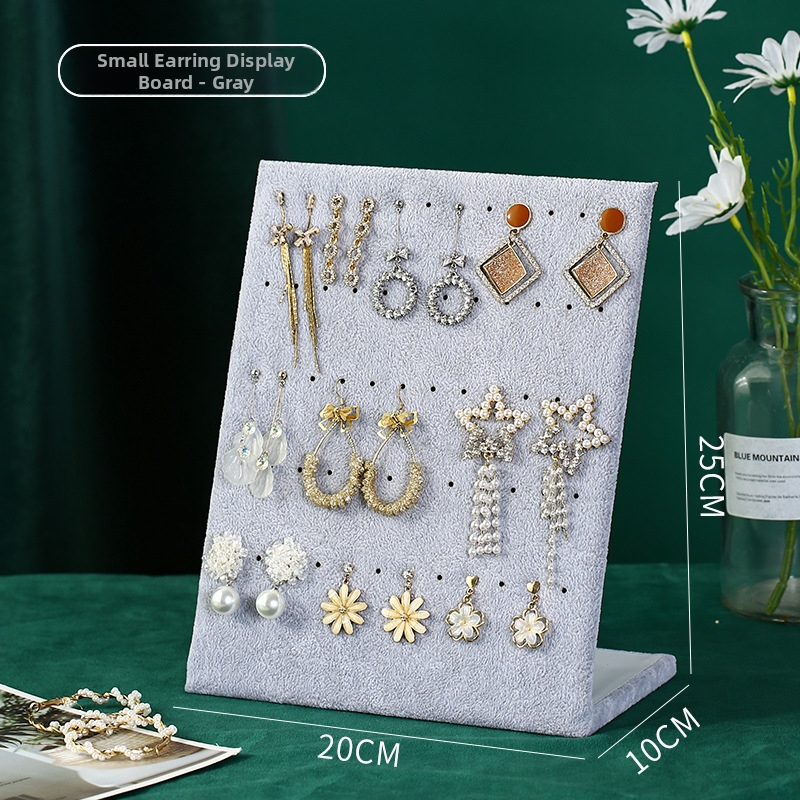 Držiak na náušnice - stolový šperkovník z flanelu, viacúčelový a prenosný, 1-vrstvové úložisko