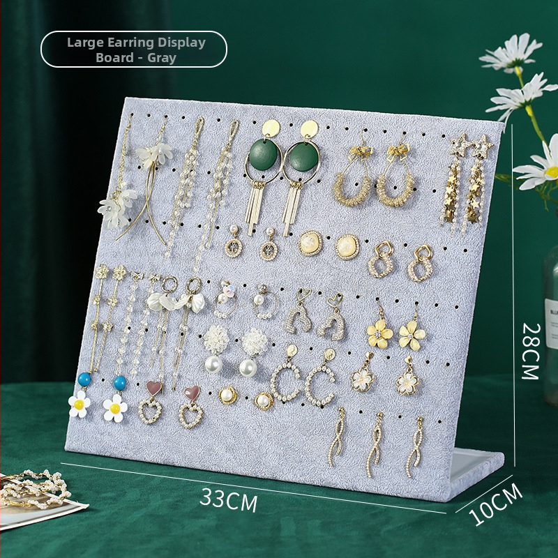 Držiak na náušnice - stolový šperkovník z flanelu, viacúčelový a prenosný, 1-vrstvové úložisko