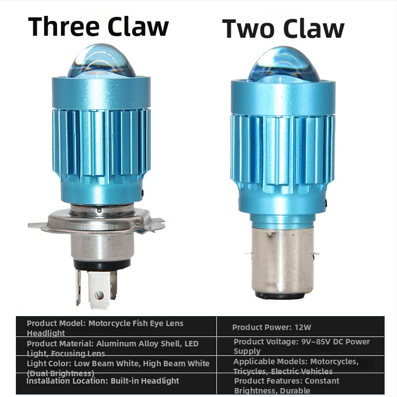 Stone Fence motorkerékpár LED fényszóró H4, kettős csatlakozás, alumínium ház, 12V, 30W, közeli és távoli fény