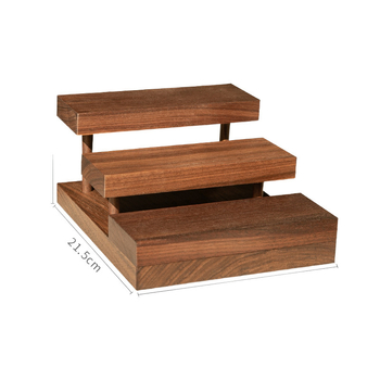 Diófából készült ékszerkijelző állvány többemeletes fa létrával fülbevalókhoz, nyakláncokhoz és karkötőkhöz — Termékkód AP3EABZX