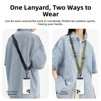 Lanyard pentru telefon, din nylon, cataramă din metal, unisex, ambalaj individual