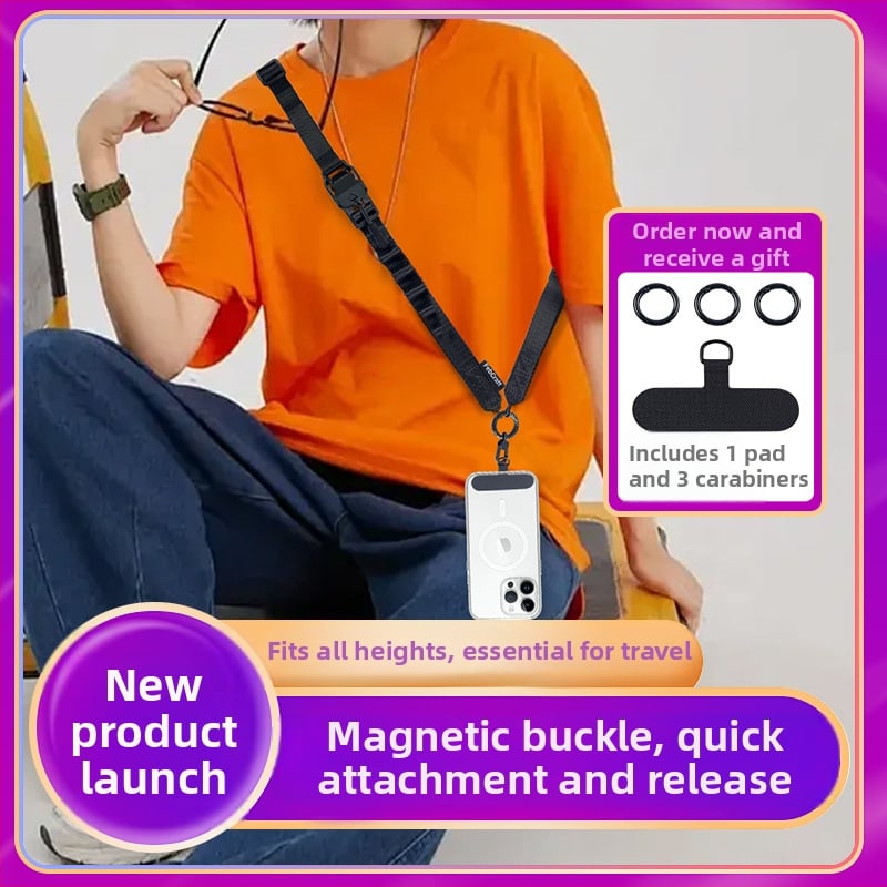 Lanyard pentru telefon, din nylon, cataramă din metal, unisex, ambalaj individual