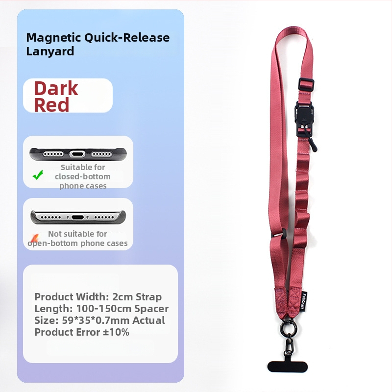 Lanyard pentru telefon, din nylon, cataramă din metal, unisex, ambalaj individual