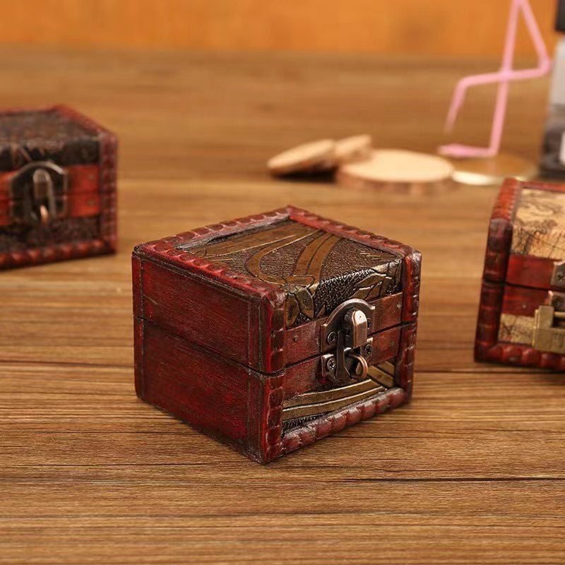 Ретро кутия за обици, преносима прахоустойчива хартиена кутия с катарама, пасторално винтидж стил