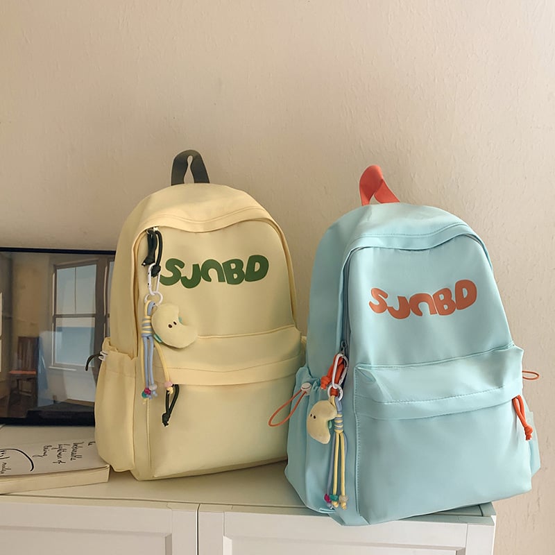 Uniszex hátizsák egyetemi stílusban, nylonból, görbe vállpántokkal, betűdizájn, kapacitás 20–35L, kompatibil 14 hüvelykes laptophoz, rendkívül könnyű, utazáshoz