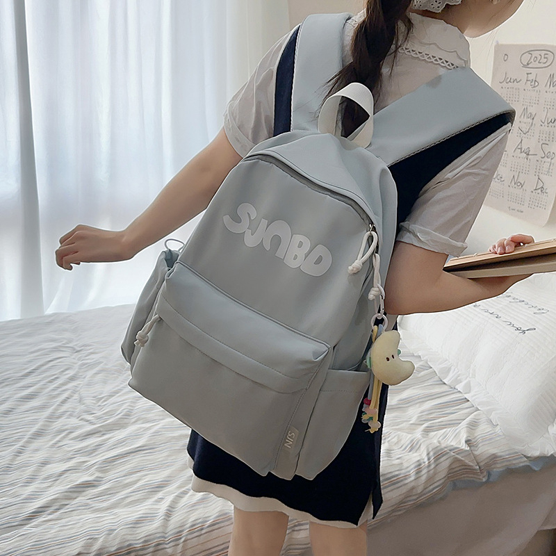 Uniszex hátizsák egyetemi stílusban, nylonból, görbe vállpántokkal, betűdizájn, kapacitás 20–35L, kompatibil 14 hüvelykes laptophoz, rendkívül könnyű, utazáshoz