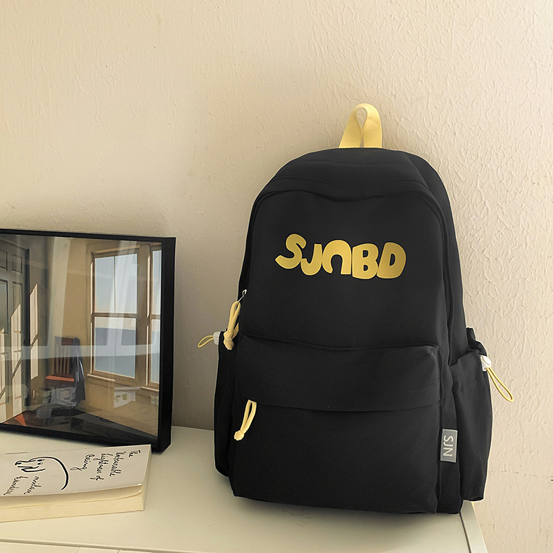 Uniszex hátizsák egyetemi stílusban, nylonból, görbe vállpántokkal, betűdizájn, kapacitás 20–35L, kompatibil 14 hüvelykes laptophoz, rendkívül könnyű, utazáshoz