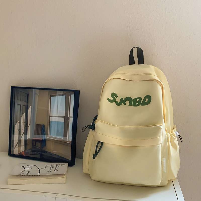 Uniszex hátizsák egyetemi stílusban, nylonból, görbe vállpántokkal, betűdizájn, kapacitás 20–35L, kompatibil 14 hüvelykes laptophoz, rendkívül könnyű, utazáshoz