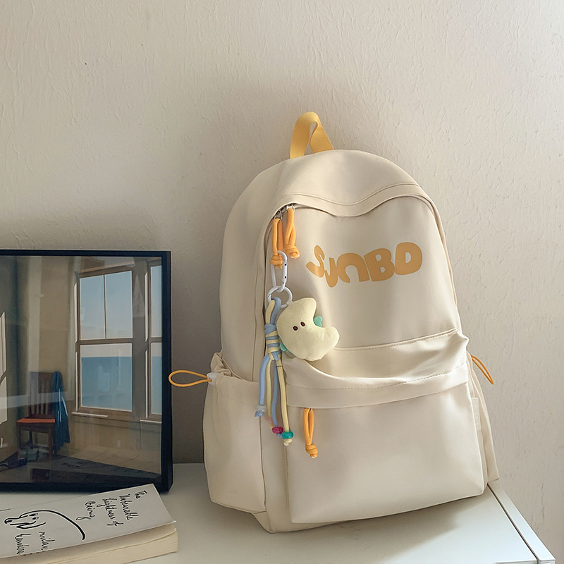 Uniszex hátizsák egyetemi stílusban, nylonból, görbe vállpántokkal, betűdizájn, kapacitás 20–35L, kompatibil 14 hüvelykes laptophoz, rendkívül könnyű, utazáshoz