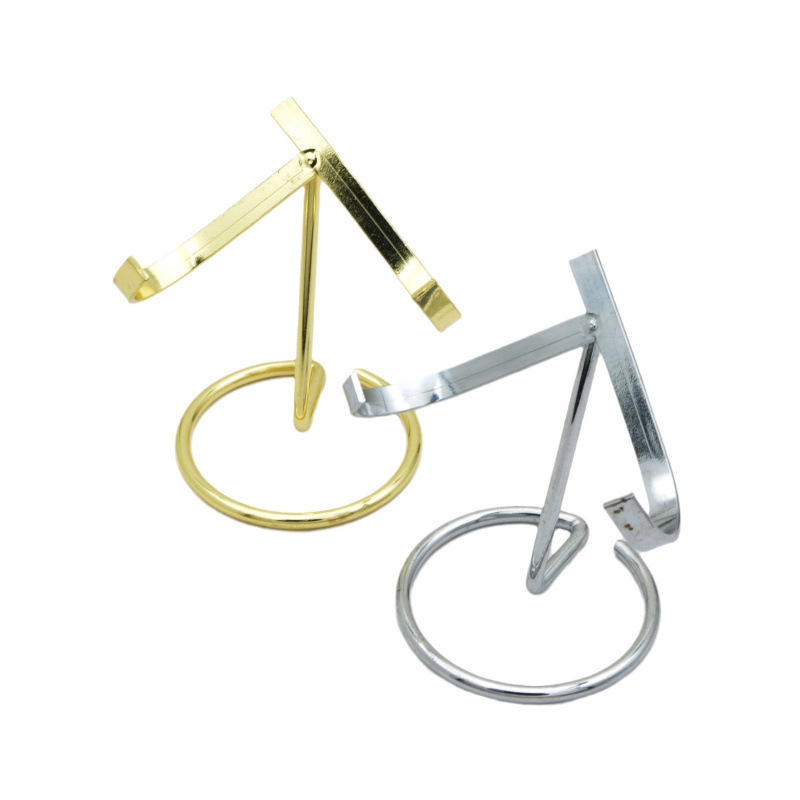 Suport metalic pentru ornamente din cristal, suport de expunere pentru grupuri de cristale și fosile, stil modern minimalist, finisaj electroplacat, personalizare disponibilă