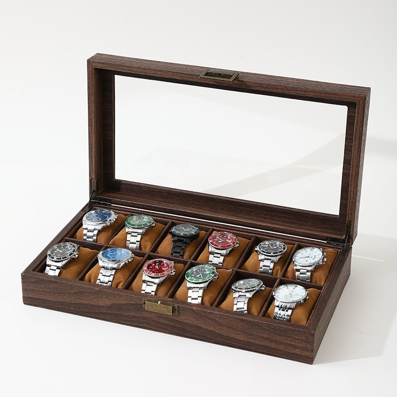 Дървен дисплей за бижута и часовници, 2 нива, настолен дисплей, многофункционална кутия за съхранение