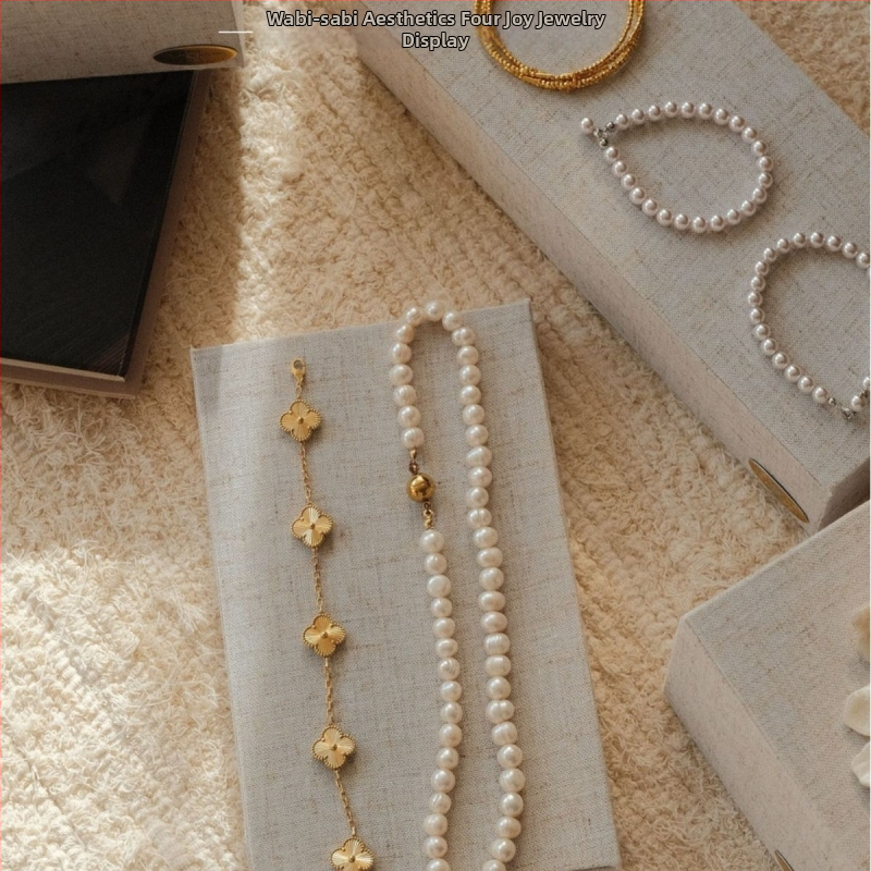 Stojan na šperky z ľanu a dreva, viacúčelový, kórejský štýl