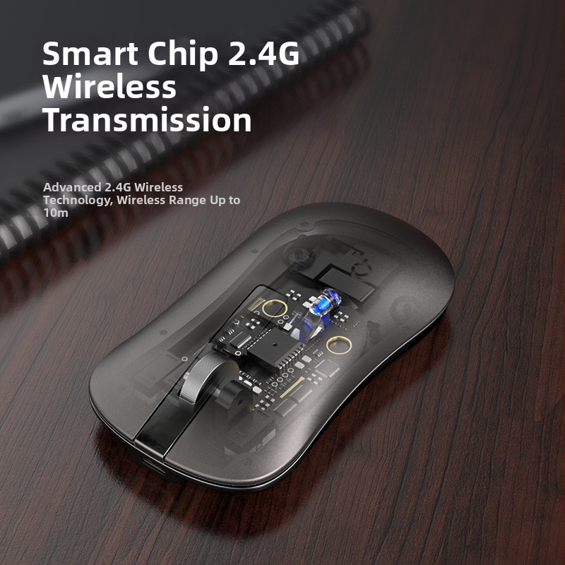 XM10 безжична мишка с двойна свързаност 2.4G/Bluetooth, 1600 DPI, USB интерфейс, 4 бутона, презареждаща се