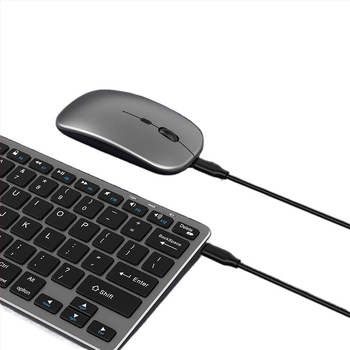 Bezdrôtový set klávesnice a myši Bluetooth, nabíjateľný, tichý pre kancelárske použitie, pre notebook a tablet, USB/2.4G/Bluetooth pripojenie