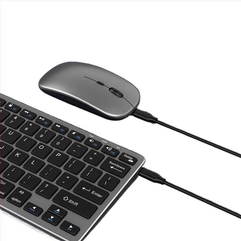 Bezdrôtový set klávesnice a myši Bluetooth, nabíjateľný, tichý pre kancelárske použitie, pre notebook a tablet, USB/2.4G/Bluetooth pripojenie