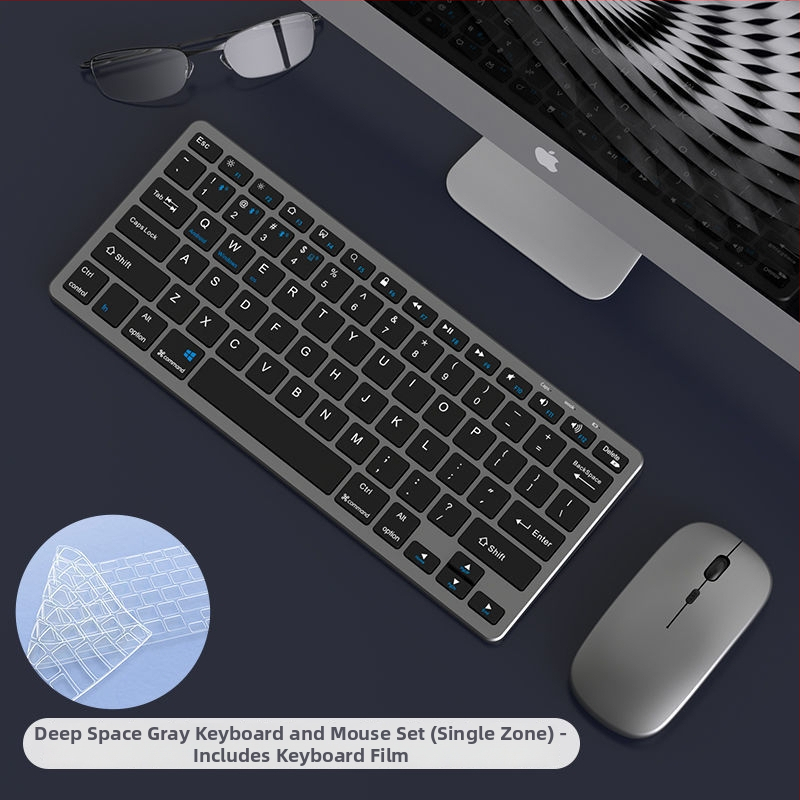 Bezdrôtový set klávesnice a myši Bluetooth, nabíjateľný, tichý pre kancelárske použitie, pre notebook a tablet, USB/2.4G/Bluetooth pripojenie