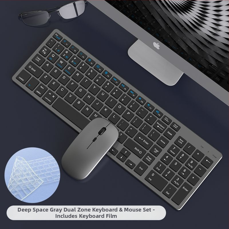 Bezdrôtový set klávesnice a myši Bluetooth, nabíjateľný, tichý pre kancelárske použitie, pre notebook a tablet, USB/2.4G/Bluetooth pripojenie
