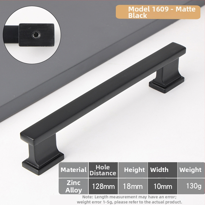 Rukoväť skrine — zliatina zinku, model 1609, die casting, moderný minimalistický štýl