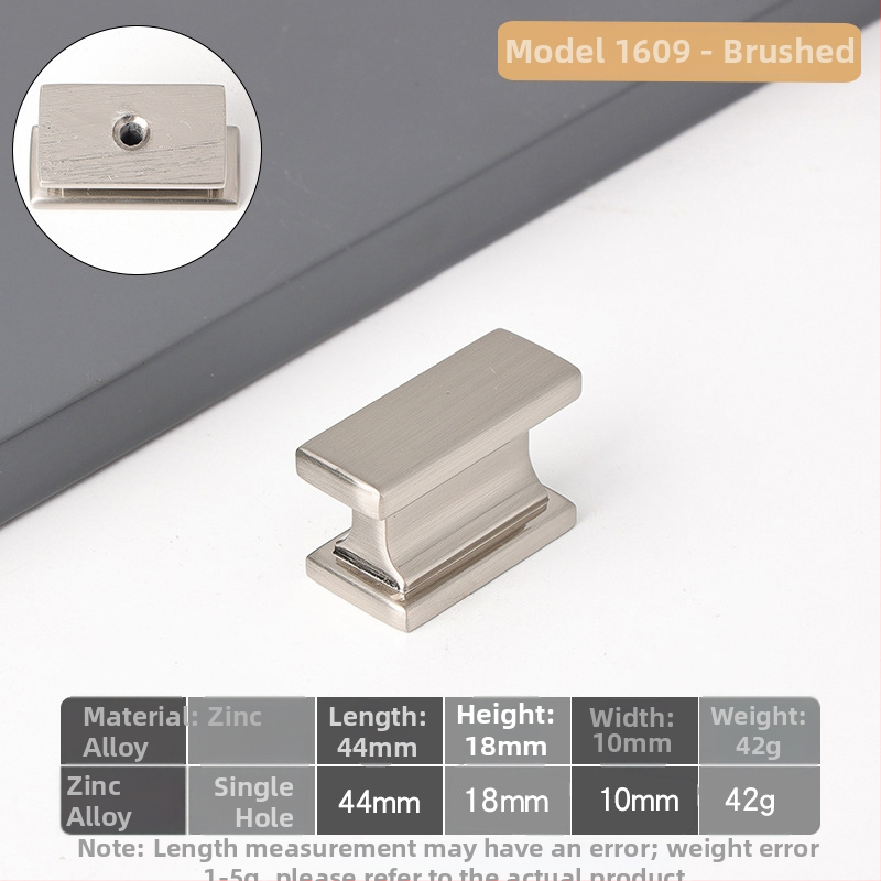 Rukoväť skrine — zliatina zinku, model 1609, die casting, moderný minimalistický štýl