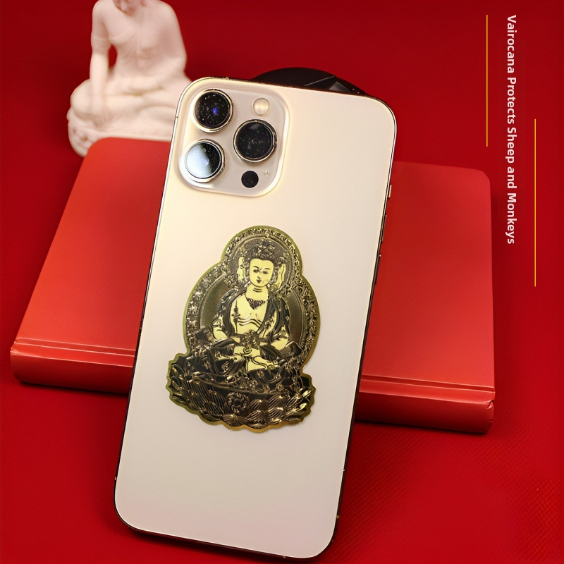 Nálepky na telefón a tabletu s témou Šťastný Buddha, Dvanásť znamení zverokruhu a Osem ochráncov; Kov, UV tlač, Nový čínsky štýl