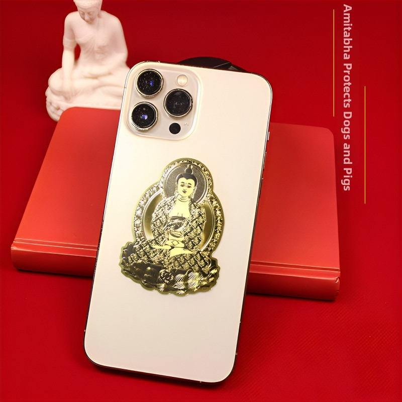 Nálepky na telefón a tabletu s témou Šťastný Buddha, Dvanásť znamení zverokruhu a Osem ochráncov; Kov, UV tlač, Nový čínsky štýl