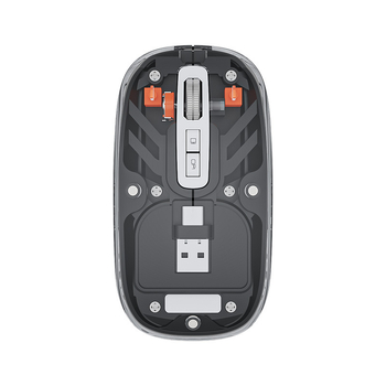 Безжична Bluetooth мишка с двойен режим и USB-C зареждане, 2.4G + Bluetooth, 5 бутона, 400mAh батерия, DPI 800–1600