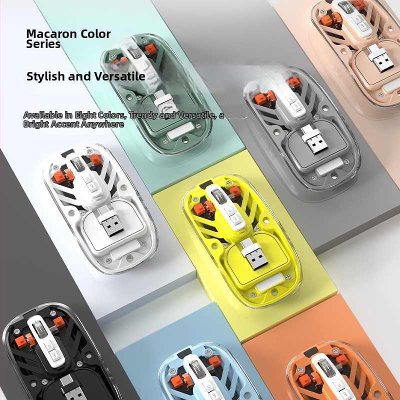 Bezdrôtová Bluetooth myš s dvojitým režimom nabíjania USB-C, 2.4G + Bluetooth, 5 tlačidiel, 400mAh batéria, DPI 800–1600