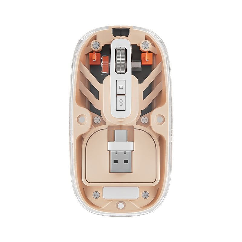 Безжична Bluetooth мишка с двойен режим и USB-C зареждане, 2.4G + Bluetooth, 5 бутона, 400mAh батерия, DPI 800–1600