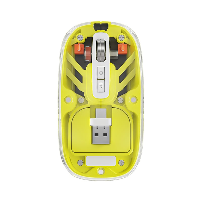 Безжична Bluetooth мишка с двойен режим и USB-C зареждане, 2.4G + Bluetooth, 5 бутона, 400mAh батерия, DPI 800–1600