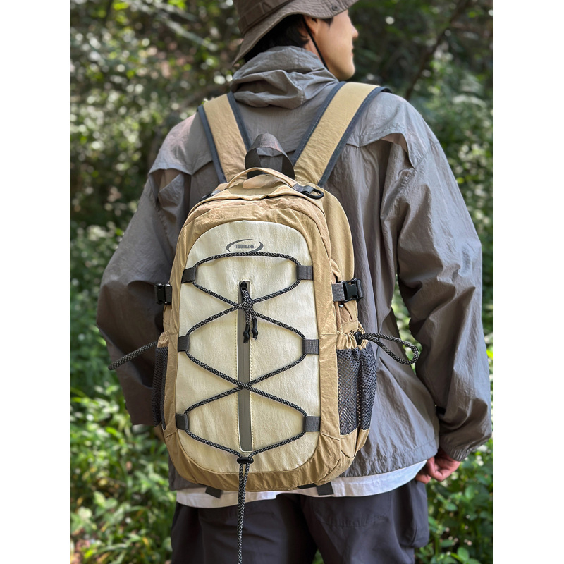 Uniszex nylon hátizsák laptopzsebbel, nagy kapacitású, cipzáras nyitás