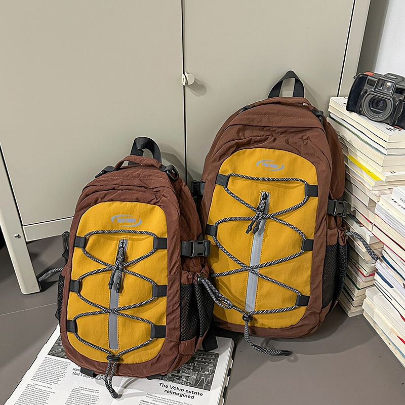 Uniszex nylon hátizsák laptopzsebbel, nagy kapacitású, cipzáras nyitás