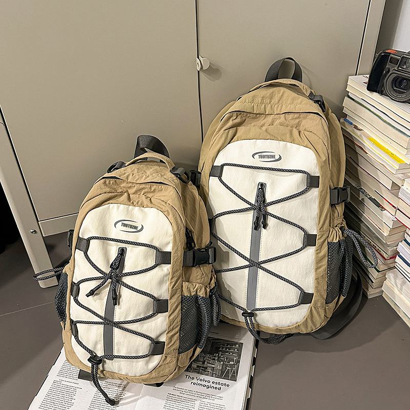 Uniszex nylon hátizsák laptopzsebbel, nagy kapacitású, cipzáras nyitás