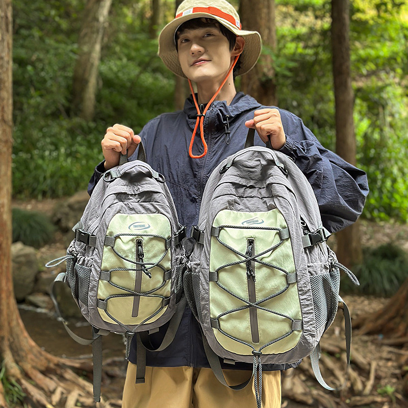 Uniszex nylon hátizsák laptopzsebbel, nagy kapacitású, cipzáras nyitás