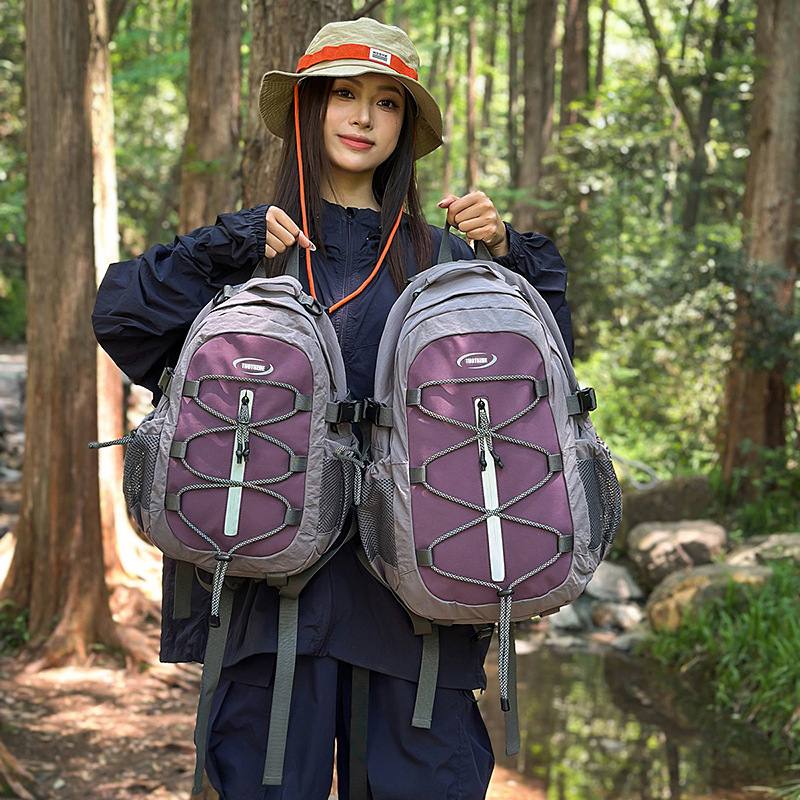 Uniszex nylon hátizsák laptopzsebbel, nagy kapacitású, cipzáras nyitás