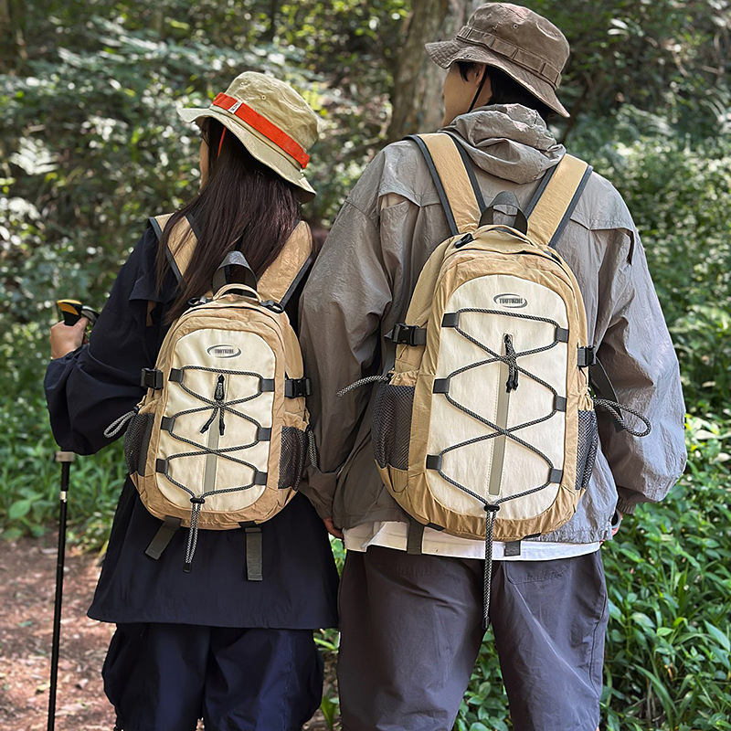 Uniszex nylon hátizsák laptopzsebbel, nagy kapacitású, cipzáras nyitás