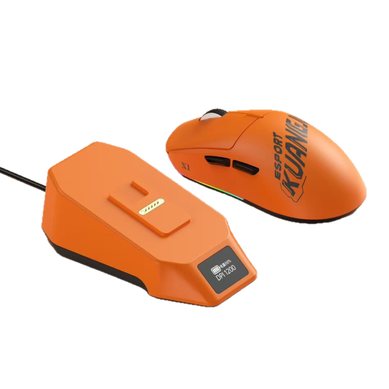 Гейминг мишка с безжична станция за зареждане, RGB макро програмиране, модел X1 Predator, 1200 dpi, 6 нива DPI, 5 бутона, обхват 1,8 м