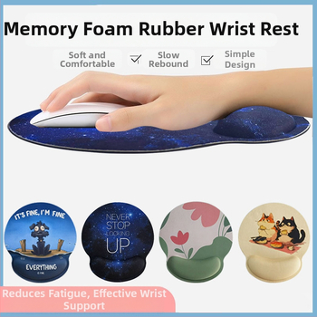 Gumená podložka pod zápästie na kancelársku klávesnicu – kreslený štýl, jednostranná, ručne vyrobená, prispôsobiteľná