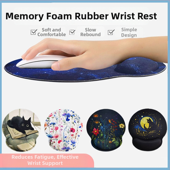 Gumená podložka pod zápästie na kancelársku klávesnicu – kreslený štýl, jednostranná, ručne vyrobená, prispôsobiteľná