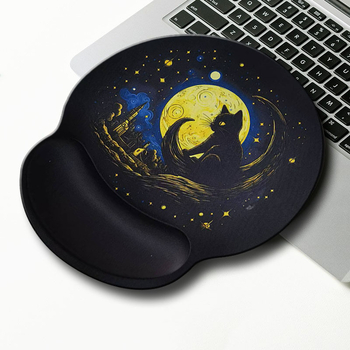 Gumená podložka pod zápästie na kancelársku klávesnicu – kreslený štýl, jednostranná, ručne vyrobená, prispôsobiteľná