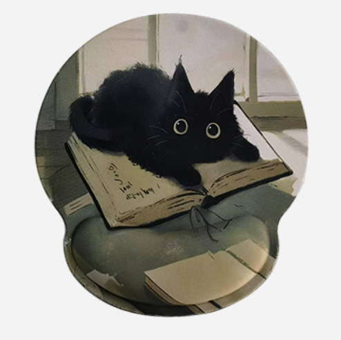 Gumená podložka pod zápästie na kancelársku klávesnicu – kreslený štýl, jednostranná, ručne vyrobená, prispôsobiteľná