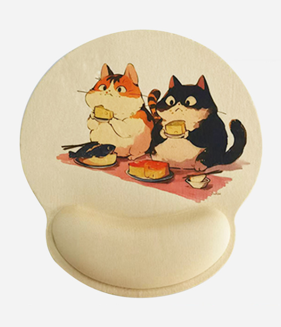 Gumená podložka pod zápästie na kancelársku klávesnicu – kreslený štýl, jednostranná, ručne vyrobená, prispôsobiteľná