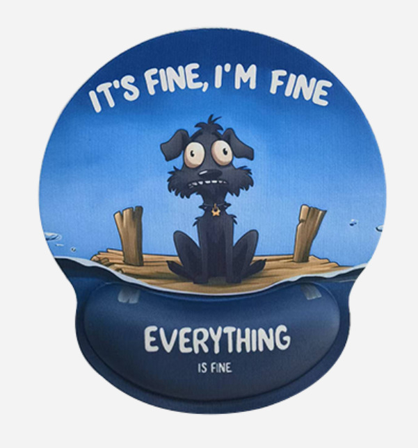 Gumená podložka pod zápästie na kancelársku klávesnicu – kreslený štýl, jednostranná, ručne vyrobená, prispôsobiteľná