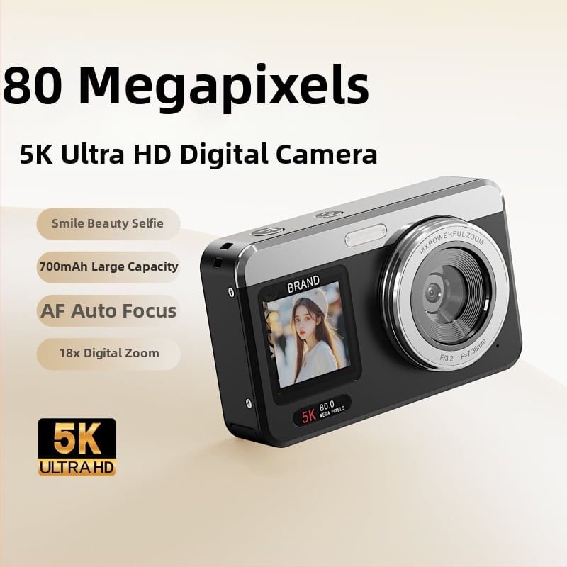 Profesionalios klasės CMOS SD kamera su 18x optiniu priartinimu, 80 MP jutikliu, 2,8 colių LCD ekranas, microSD laikmena, naktinės fotografijos palaikymas