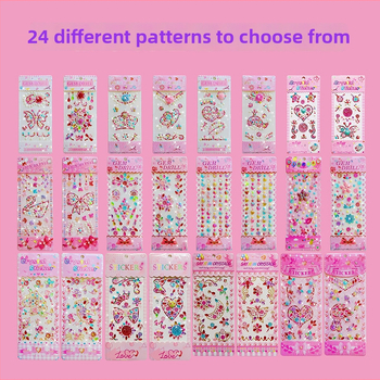 Gyerek DIY készlet: 24 darab akril 3D kristály matrica, kézműves